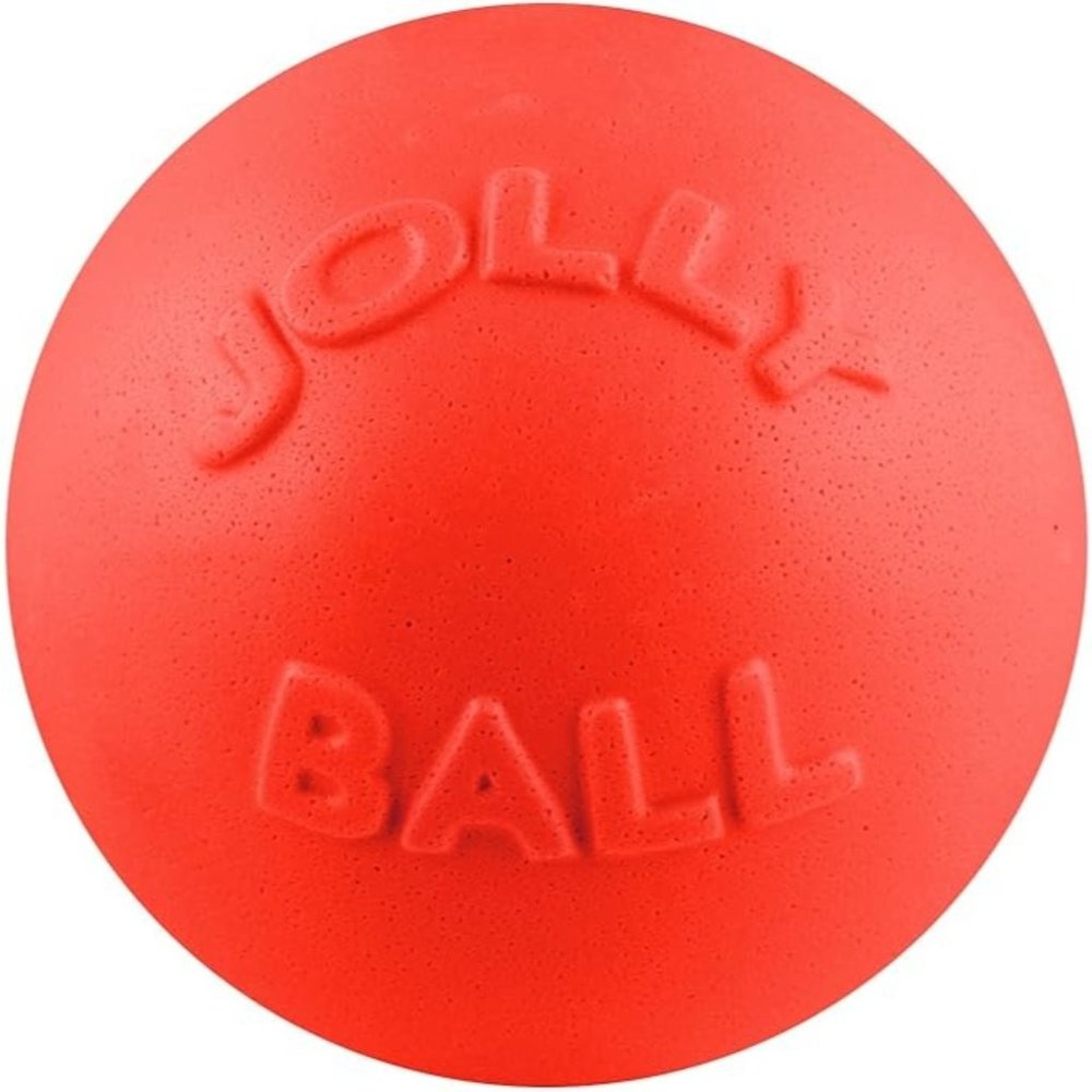 Jolly Pets Push-n-Play Ball Dog 4.5" Small Red Hard Plastic Toy For Dog
